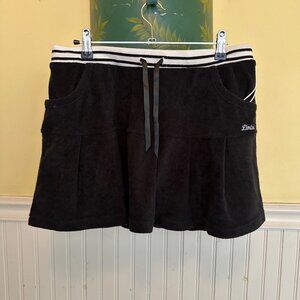 Limited Too Black Terrycloth Drawstring A-Line Mini Skirt With Pockets & Striped